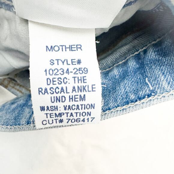 Mother Superior The Rascal Ankle Undone Vacation Temptation Denim Jeans Size 26 - Picture 8 of 9
